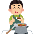 鍋で料理をする